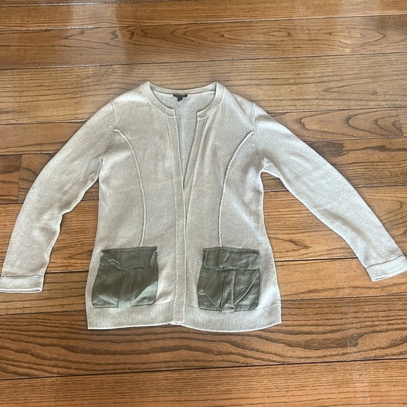 Lafayette 148 Knitted Open Front Cardigan Pockets Size L - Picture 6 of 11